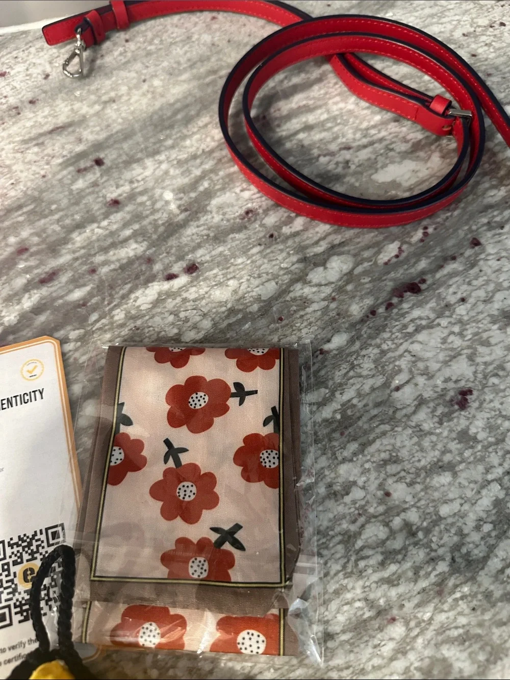 MCM Red Visetos Mini Crossbody Tote